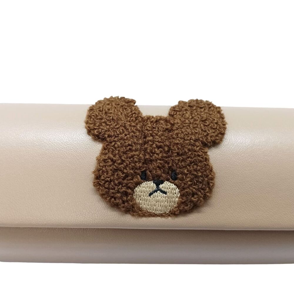 Embroidered bear eyeglasses case. - Picture 3 of 4